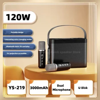 120W high-power karaoke Bluetooth reproduktor bezdrôtovú domácu KTV zvuk detí mikrofón subwoofer caixa de zvuk bluetooth