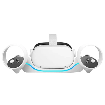 VR Stojan Pre Oculus Quest 2 Nabíjací Dok Wall Mount Stojan, Nabíjací Dock Rýchlo nabíjacia Stanica S Dýchaním Svetlá
