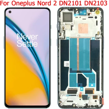 Pre Oneplus Nord 2 5G Displej Amoled Dotykový LCD Displej S Rámom 6.43