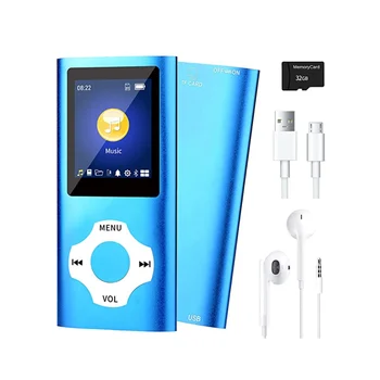 Hudobný Prehrávač MP3 s Bluetooth, 5.0,Prenosný Audio Prehrávač Hudby /Videa/Photo Viewer/E-Kniha Prehrávač pre Deti(Modrá)