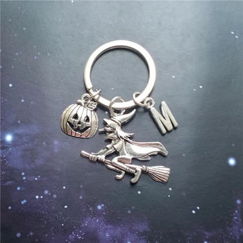 Čarodejnice Prívesok Na - Halloween Keychain - Tekvica Šperky - Tekvica Keychain - Čarodejnice Keyring - Počiatočné Keychain