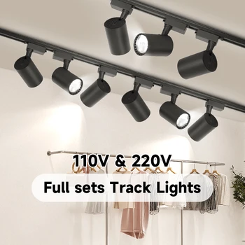 Kompletný Set Trate Svetlo Led Spot110-265V KLASU Železničnej Osvetlenie Zariadenie pre Oblečením Pozornosti Domov Stropné Svietidlá Led Track Lampa
