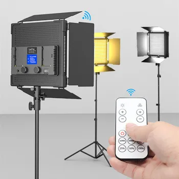 Litufoto 3Packs 50W Bezdrôtové Ovládanie Bi-Color Live Stream LED Vlogging Svetlo na videosnímanie Fotoaparát Kit Studio Svetlo Tik Klop Youtube Nastaviť