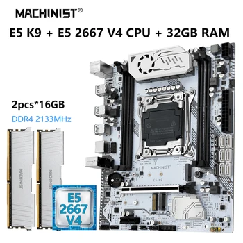 MACHINIS X99 Doska Set Kit Xeon LGA 2011-3 E5 2667 V4 CPU Procesor ECC DDR4 32 GB Pamäte RAM, USB3.0 M-ATX NVME M. 2 K9 v2