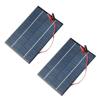 2X 4.2 W 18V Solárne Polykryštalických Solárnych panelov+Krokodíl Klip Pre Nabíjanie 12V Batérie, 200X130X3MM