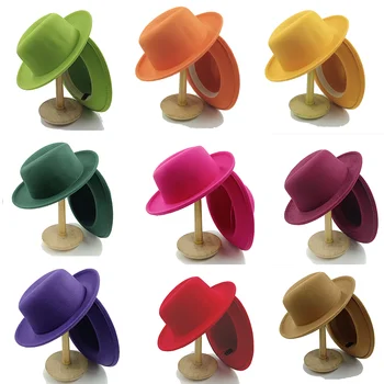 Rolling Fedora klobúk Mužov a žien cítil jazz klobúk jeseň a v zime monochromatické klobúk bedminton príslušenstvo outdoor cestovné party klobúk