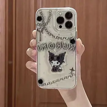 Sanrio Hello Kitty Kuromi Moje Melódie Cinnamoroll Dievča, Vhodné pre iPhone 12 13 14plus Apple 11 Pro Moblie Telefón Prípade 8 XR