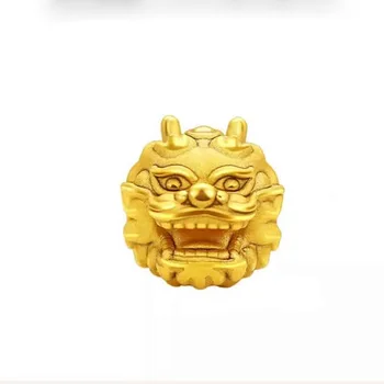 Čistý 24K Žlté Zlato Náramok Ženy 999 Gold lion Hlavu Náramok 1pcs