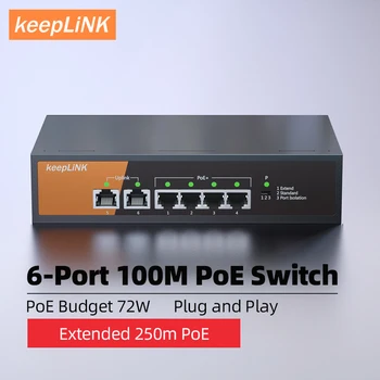KeepLink PoE Switch s 4-port Ethernet Megabit PoE 48V 2-port Ethernet Megabit Uplink