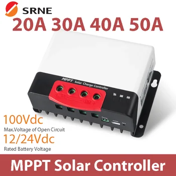 SRNE MPPT Solárna Nabíjačka Radič MC Série S LCD Diaľkové Merter A Bluetooth Voliteľné 20A 30A 50A 40A Solárny Regulátor