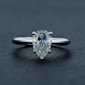 100% 925 Sterling Silver Šumivé Skutočný 2 Carat Hruška Moissanite Snubné Prstene Pre Ženy Najvyššej Kvality Zapojenie Jemné Šperky