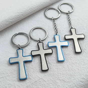 Kríž Keychain Ježiš Krúžok na Náboženské Presvedčenie kľúčenky Pre Ženy, Mužov DIY Auto Visí Punk Jednoduché Šperky, Ručne vyrábané Darčeky
