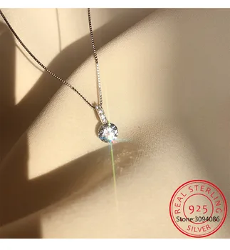 Moissanite Diamantový Prívesok Náhrdelníky Pre Ženy 925 Sterling Silver Luxusné Reťazca Trendov Ľadový Bling Svadba Šperky