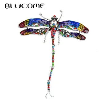 Blucome Farebné Smalt Dragonfly Brošňa Pre Ženy Kabát Pin 2 Farby K Dispozícii Hmyzu Šperky Drahokamu Príslušenstvo
