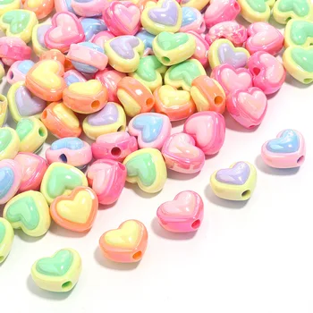 Candy Farby Láska Srdce Akryl Voľné Korálky, Aby Keychain Náramky Mobile Prívesok Remeslá DIY Príslušenstvo Šperky