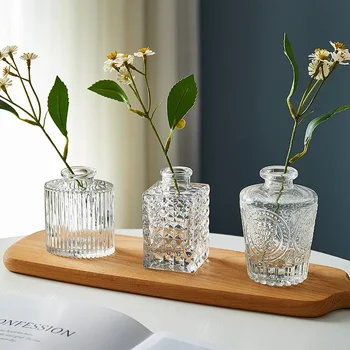 Malá váza, plastický sklo, mini váza, hydroponické kvet usporiadanie, obývacia izba dekorácie, číre sklo terária