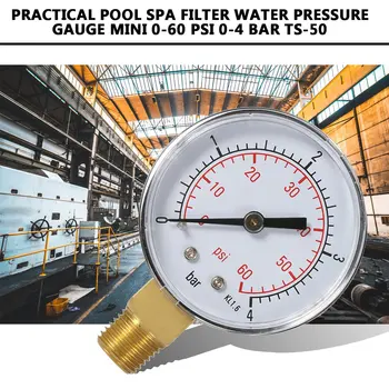 Horúce Praktické Bazén Spa Filter Vody tlakomer Mini 0-60 KPA 0-4 Bar Strane Mount 1/4 Palca Rúry Závit NPT TS-50 Rýchle Dodanie