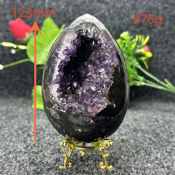 Prírodné Ametyst Mini Vajíčko Geode Quartz Klastra Crystal Minerálne Vzor Liečba Aura Feng Shui Čiar Meditácie, Duchovný