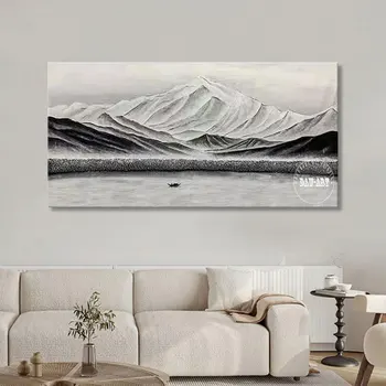 Ľanové Plátno Na Stenu Prírodné Scenérie Maľovanie Moderného Umenia Obrázok Abstraktné Diela Frameless Snehu Horskej Krajiny Ručné Kreslenie