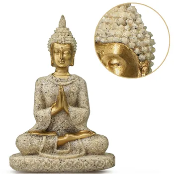 Pieskovcové Sochy Budhu Nádherné Remesiel Kancelársky Stôl Dekorácie Boh Socha Kolekcie India Socha Meditácie Bódhisattva