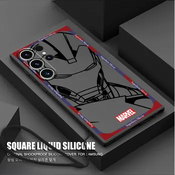 Marvel Spider-man, Iron Man Telefón puzdro pre Samsung Galaxy S21 S9 S20 FE S8 Poznámka: 20 10 Plus Ultra S23 Ultra Námestie Kvapaliny Kryt