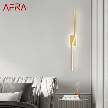 AFRA Súčasného Zlato Mosadz Nástenné Svietidlo LED, 3 Farby Kreatívny Dizajn Vedľa Svetlo na Posteľ Obývacia Izba Dekor