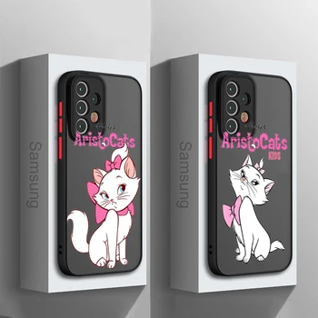 Mačka Anime Marie Ružový Pre Samsung Galaxy A15 A05 A54 A34 A24 A73 A53 A23 A52 A71 A51 Matné Priehľadné Pevný Telefón Prípade