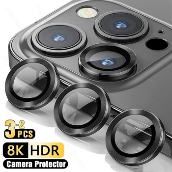 3D Zakrivené Tvrdeného Skla Kovový Krúžok Fotoaparát Chránič Kryt Pre iphone 15 Pro Max ProMax Iphone15 Plus Zadný kryt Film Chrániť Spp