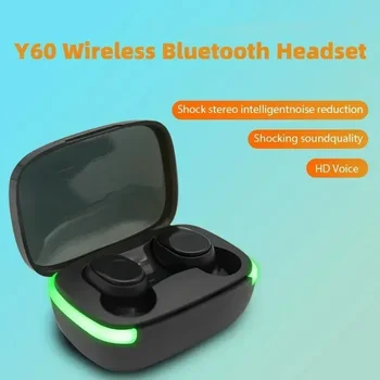 TWS Y60 Bezdrôtový Bluetooth Headset Volanie Hudby Slúchadiel do uší Potlačením Hluku Stereo Slúchadlá Bezdrôtové Slúchadlá